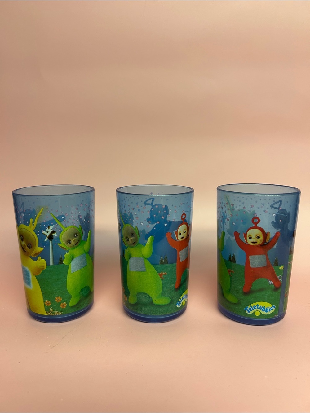 Vintage Teletubbies Cup Plastic Tumbler 90s lot of 3